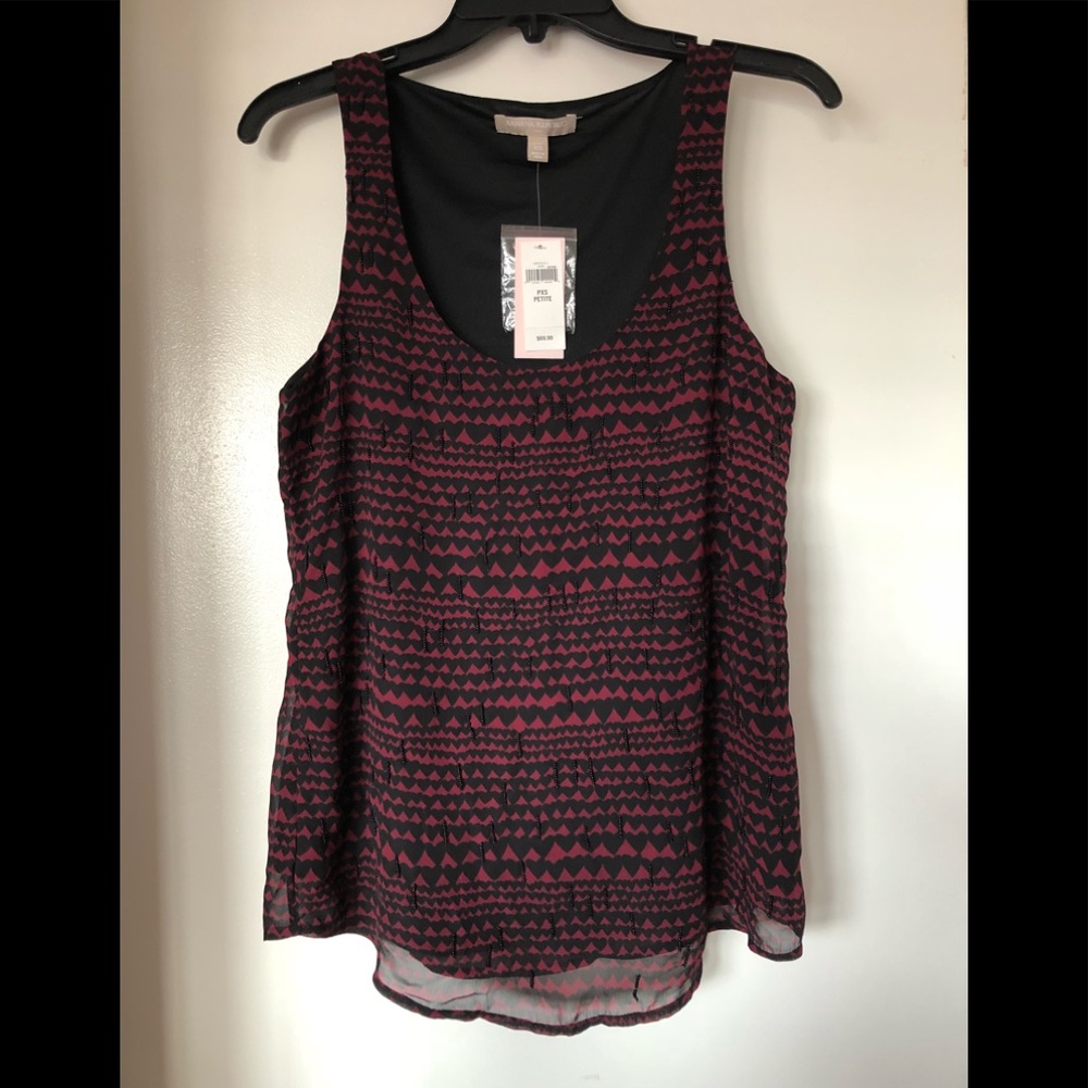Banana Republic Red and black hearts top